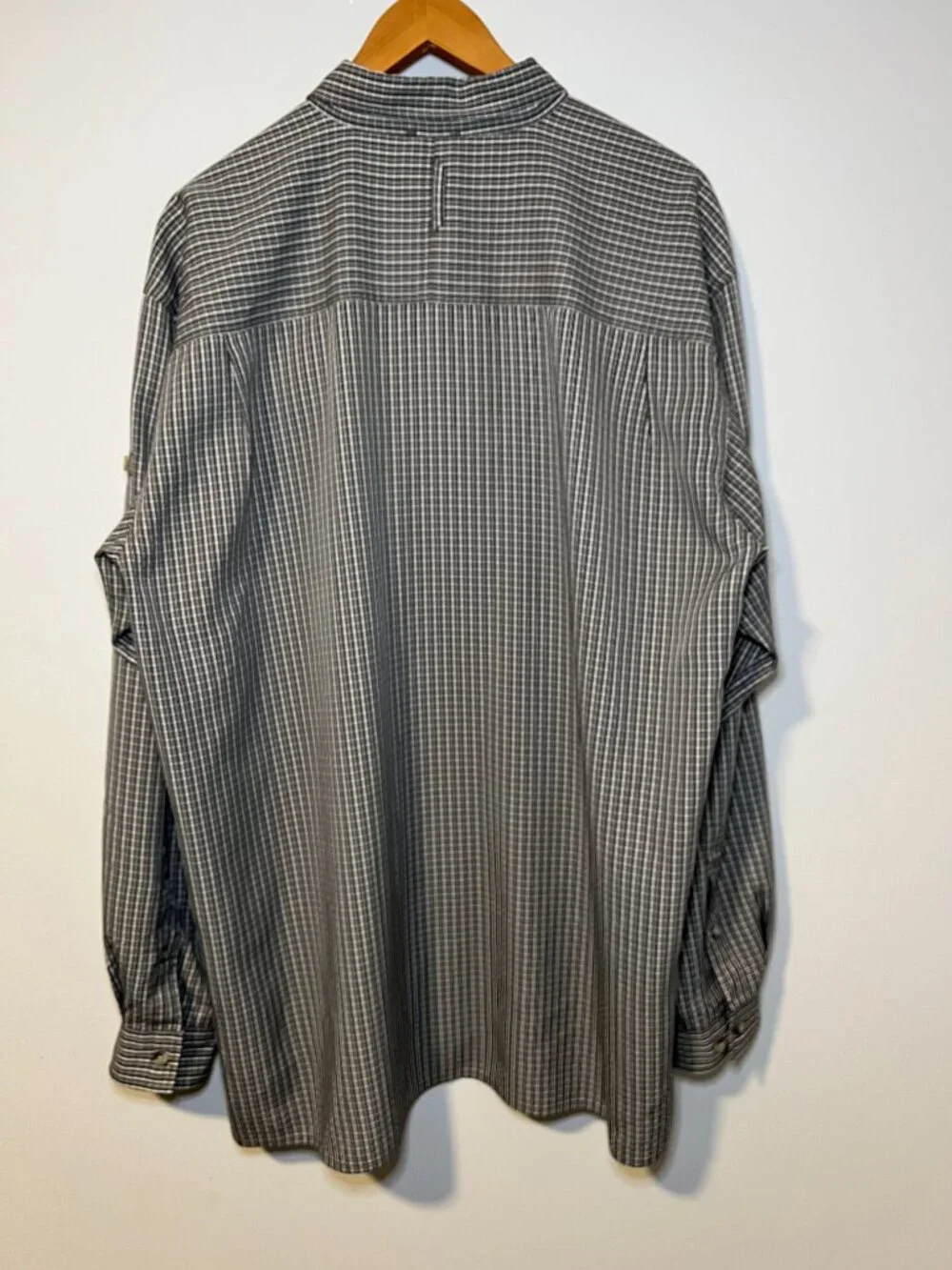 The North Face Hiking Shirt Mens 2XL Brown Plaid Roll Tab Long Sleeve Gorpcore